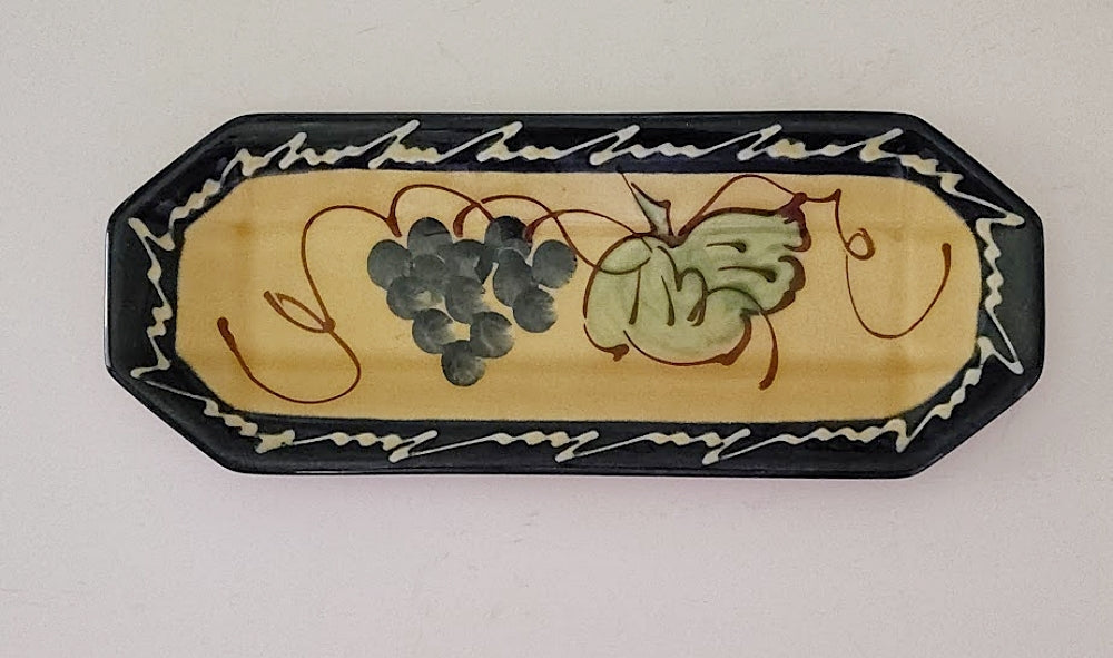 French Faience Tray Dish Hand Painted Full Font View