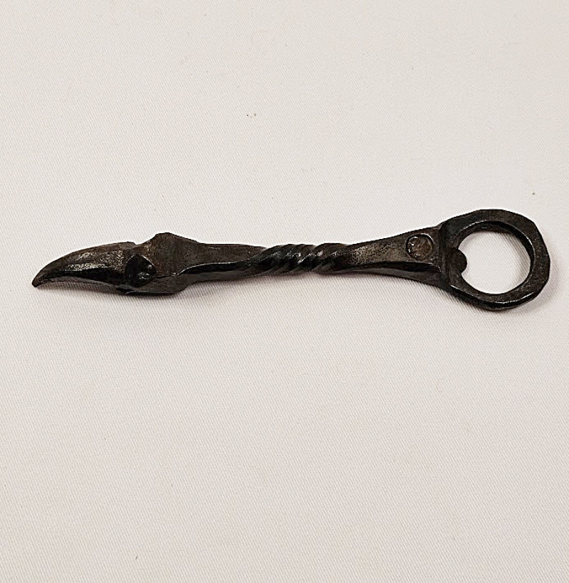 Folk Art Crow's Head Bottle and Can Opener Church Key Full View