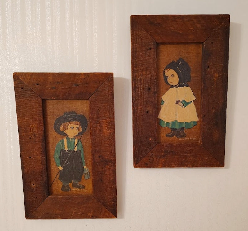 Oils on Canvas Framed Amish Children by Dolores Hackenberger