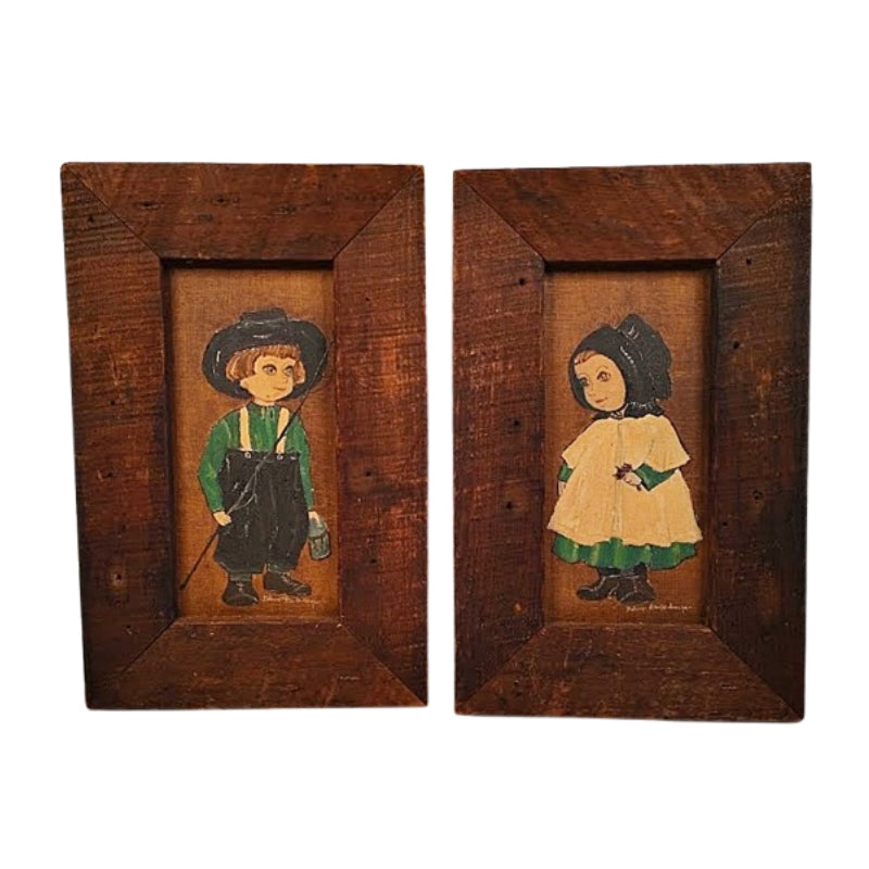 Amish Children Oils on Canvas by Hackenberger-main