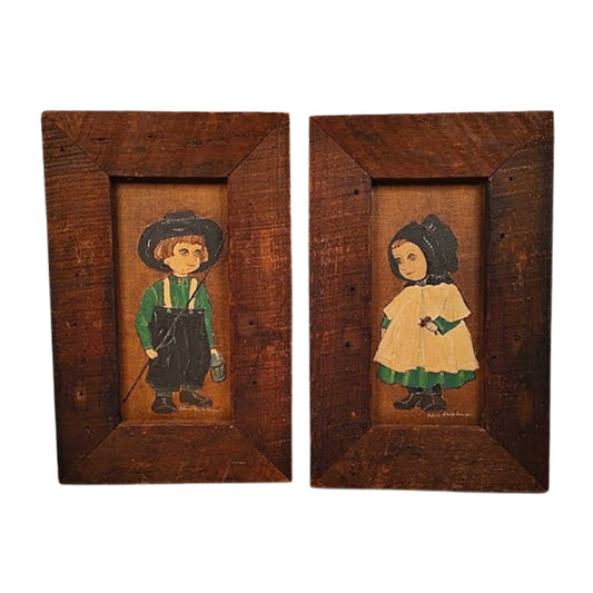 Amish Children Oils on Canvas by Hackenberger-main