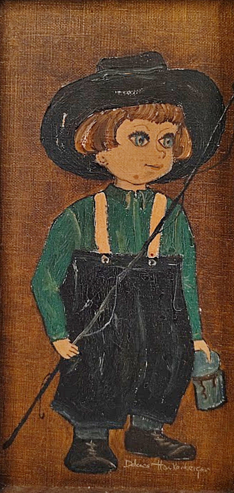 Amish Children Oils on Canvas by Hackenberger no frame