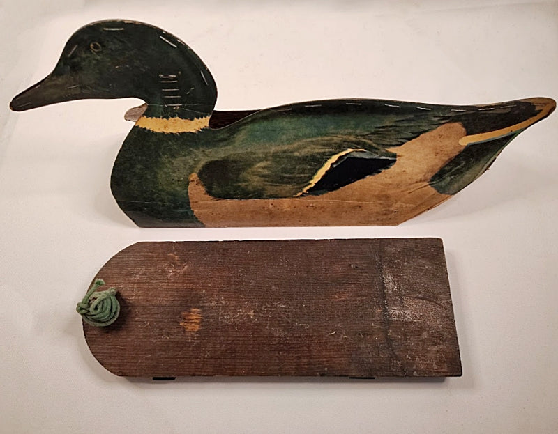 Johnsons Folding Duck Decoys Green Duck with board
