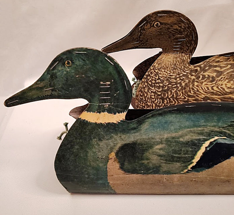 Johnsons Folding Duck Decoys Heads closeup