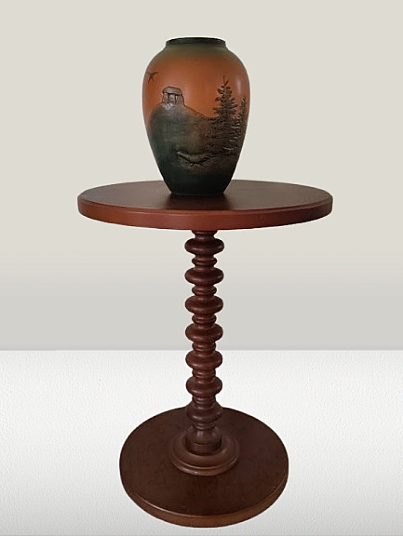 Art Nouveau Peter Ipsen Enke Hand Painted Pottery Vase on Round Table