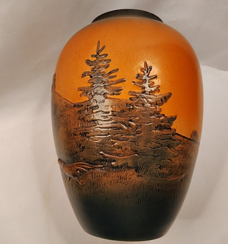 Art Nouveau Peter Ipsen Enke Hand Painted Pottery Vase Pictured on Side