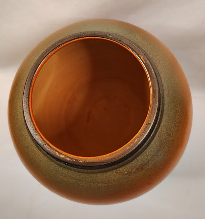 Art Nouveau Peter Ipsen Enke Hand Painted Pottery Vase Inside view