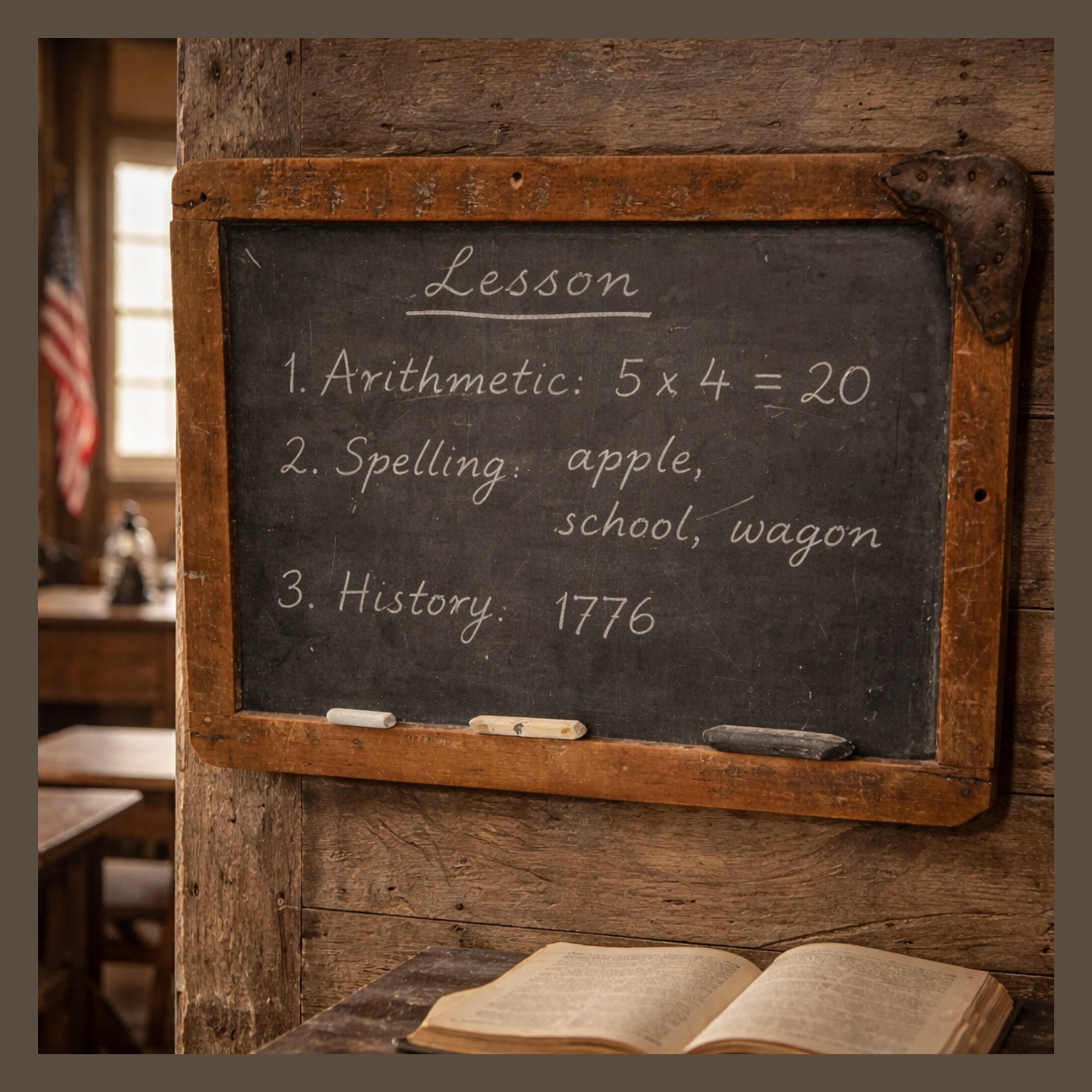 Antique Pine Chalk Board Before Paper And Pencils Became Common
