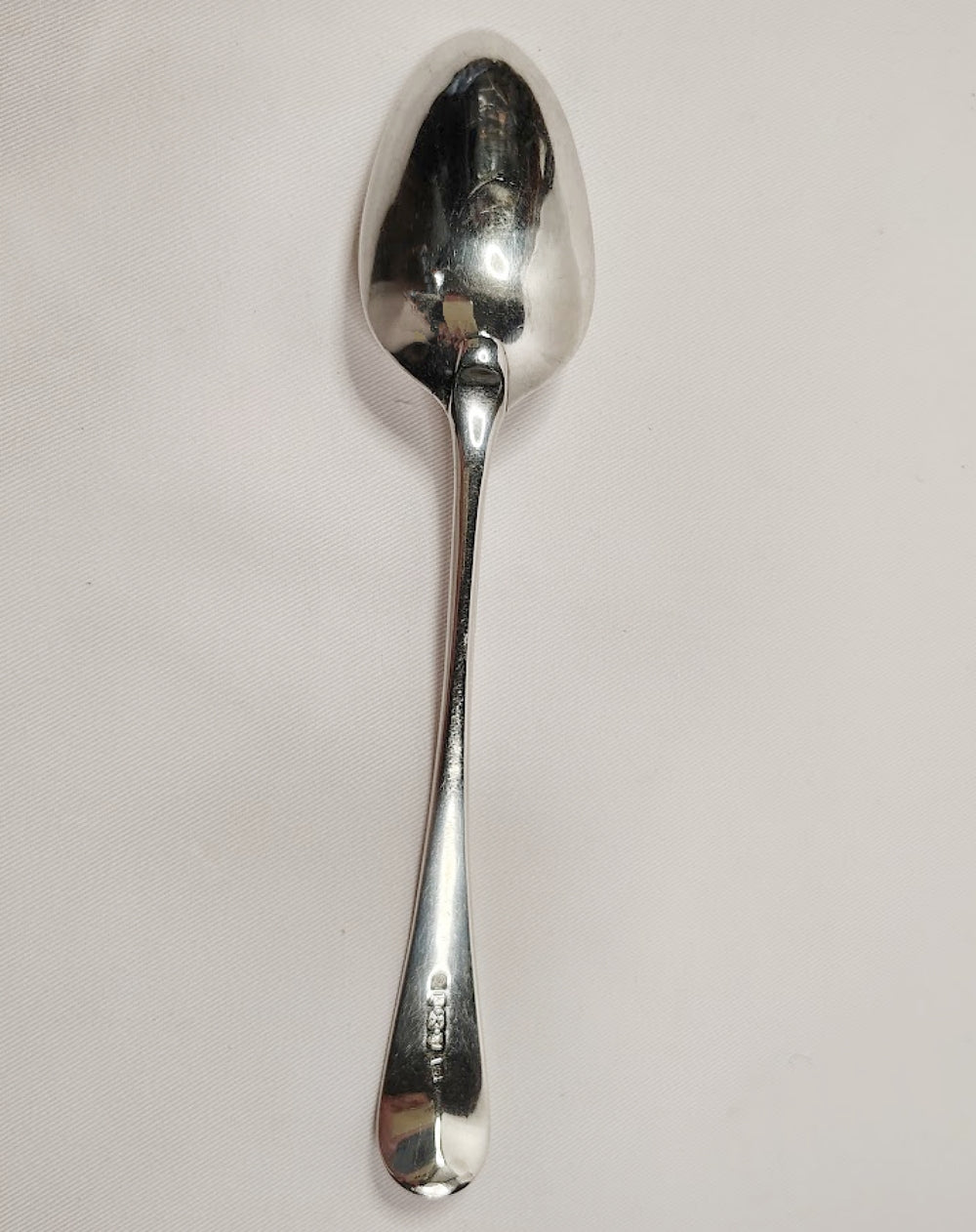 Serving Spoon London England 1785 by George Smith III Engraved Swan back view