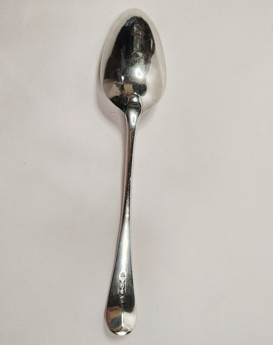 Serving Spoon London England 1785 by George Smith III Engraved Swan back view