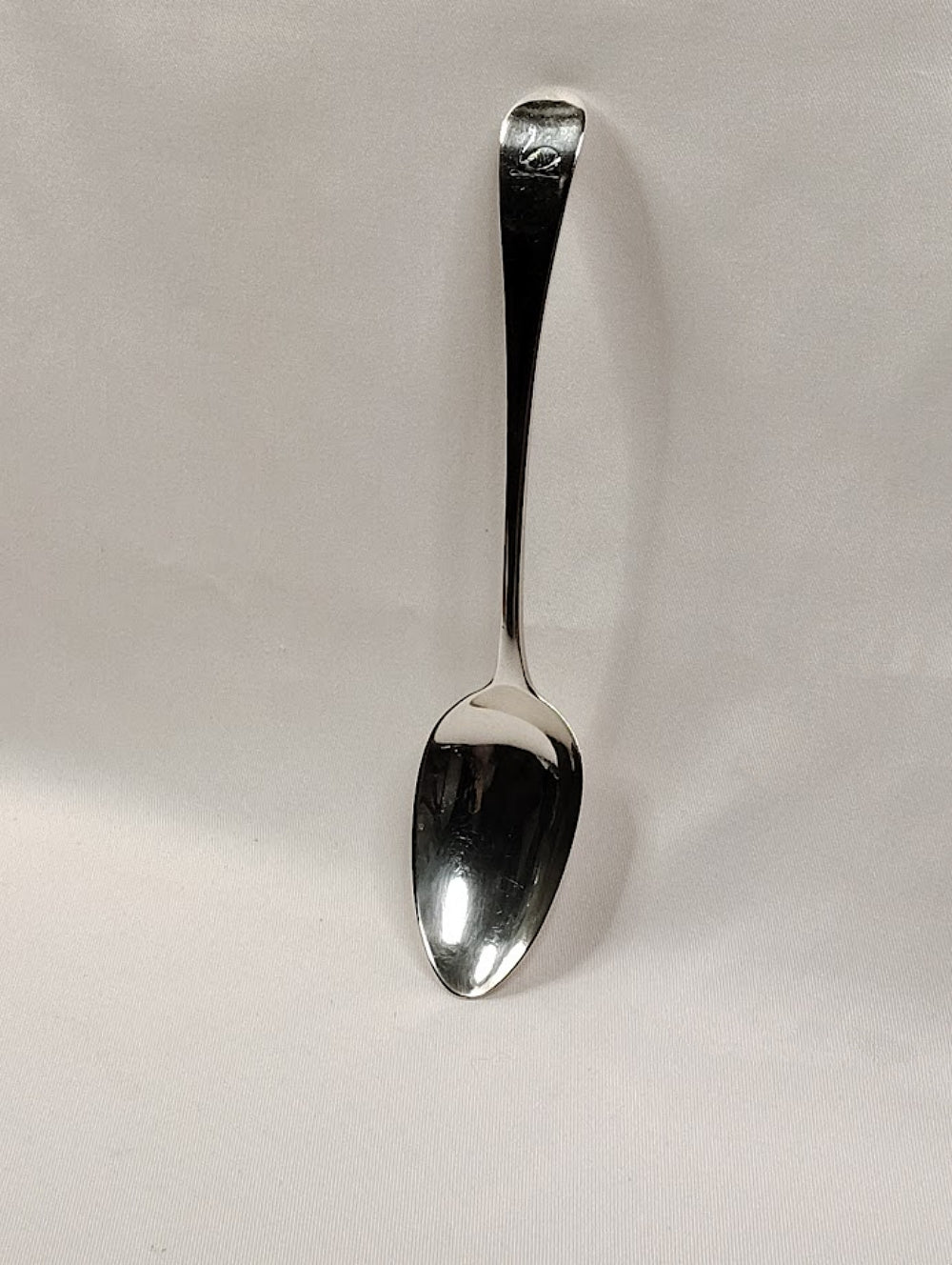 Serving Spoon London England 1785 by George Smith III Engraved Swan spoon down