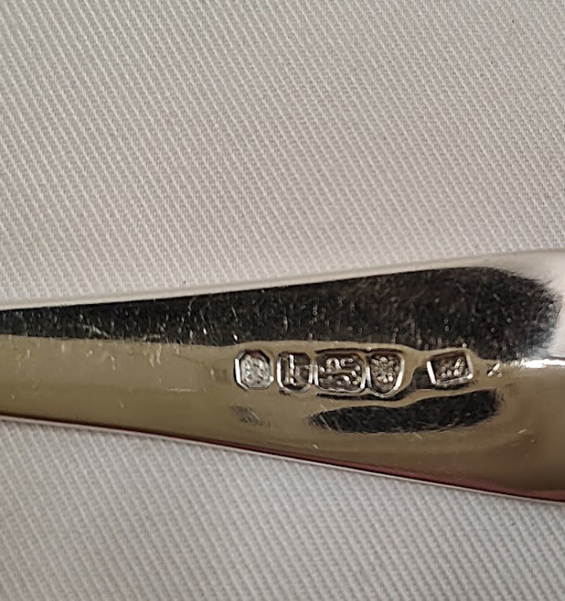 Serving Spoon London England 1785 by George Smith III Engraved Swan marks on back