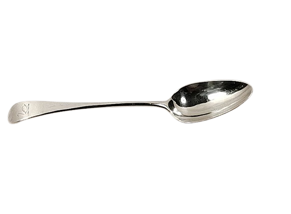 Serving Spoon London England 1785 by George Smith III Engraved Swan facing right