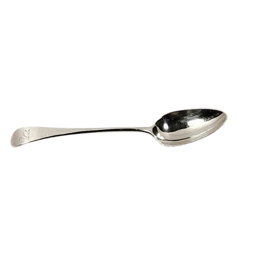 5722-Antique STERLING SILVER Serving Spoon London England 1785 by George Smith III-Full-Front-pyh-800 x 800