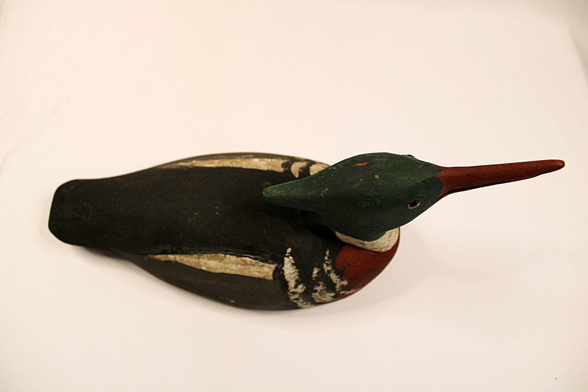 Red Breasted Merganser Drake Decoy Signed CWW