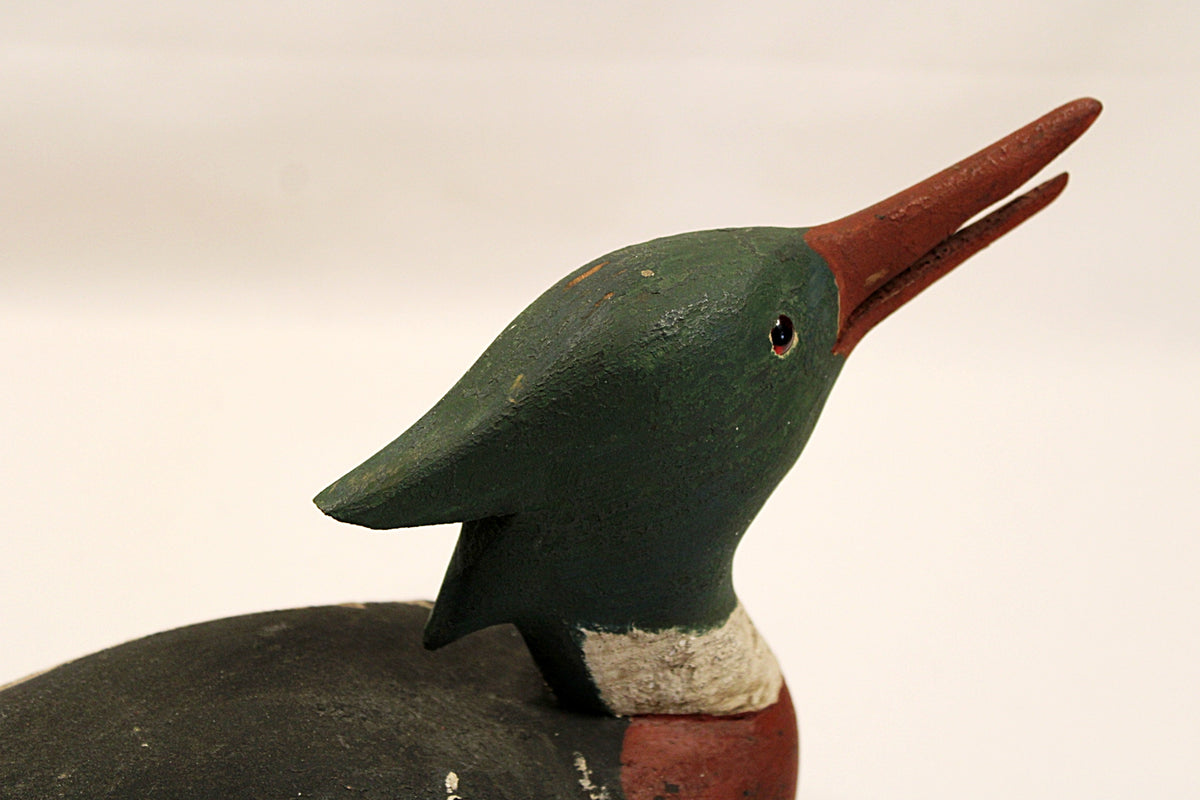 Red Breasted Merganser Drake Decoy Signed CWW