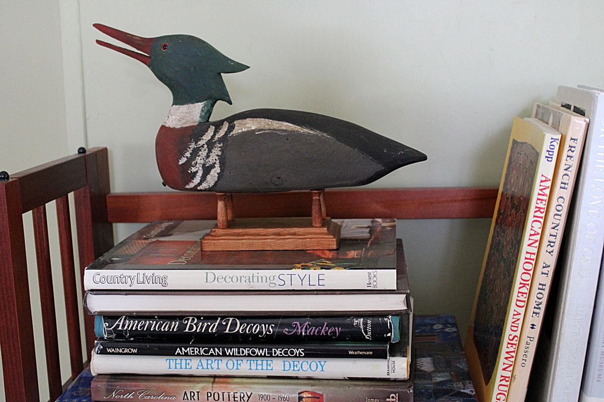 Red Breasted Merganser Drake Decoy Signed CWW