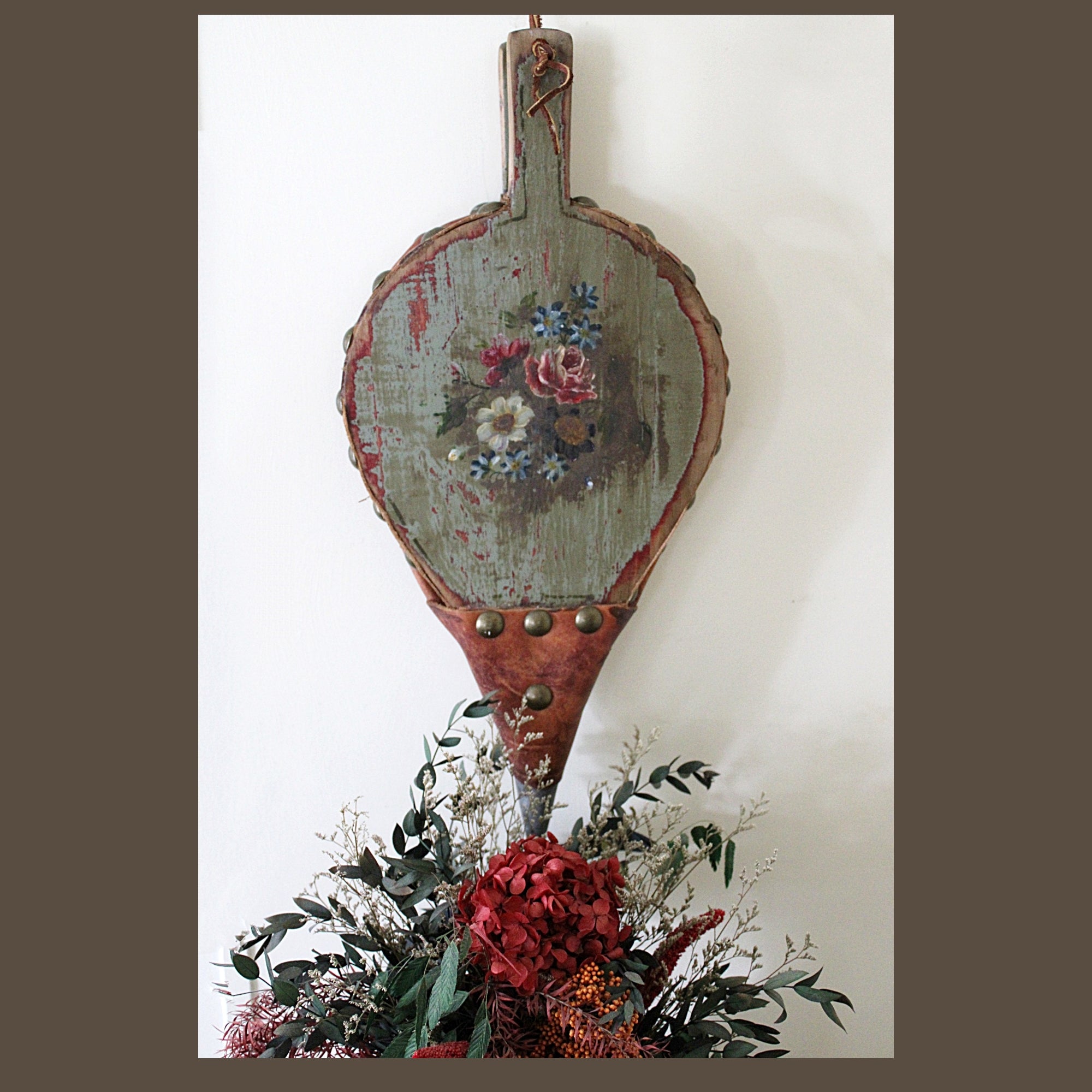 Handmade Folk Art Antique Fireplace Bellows