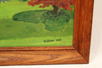 Vintage Oil Painting of House and Gardens Framed & Signed