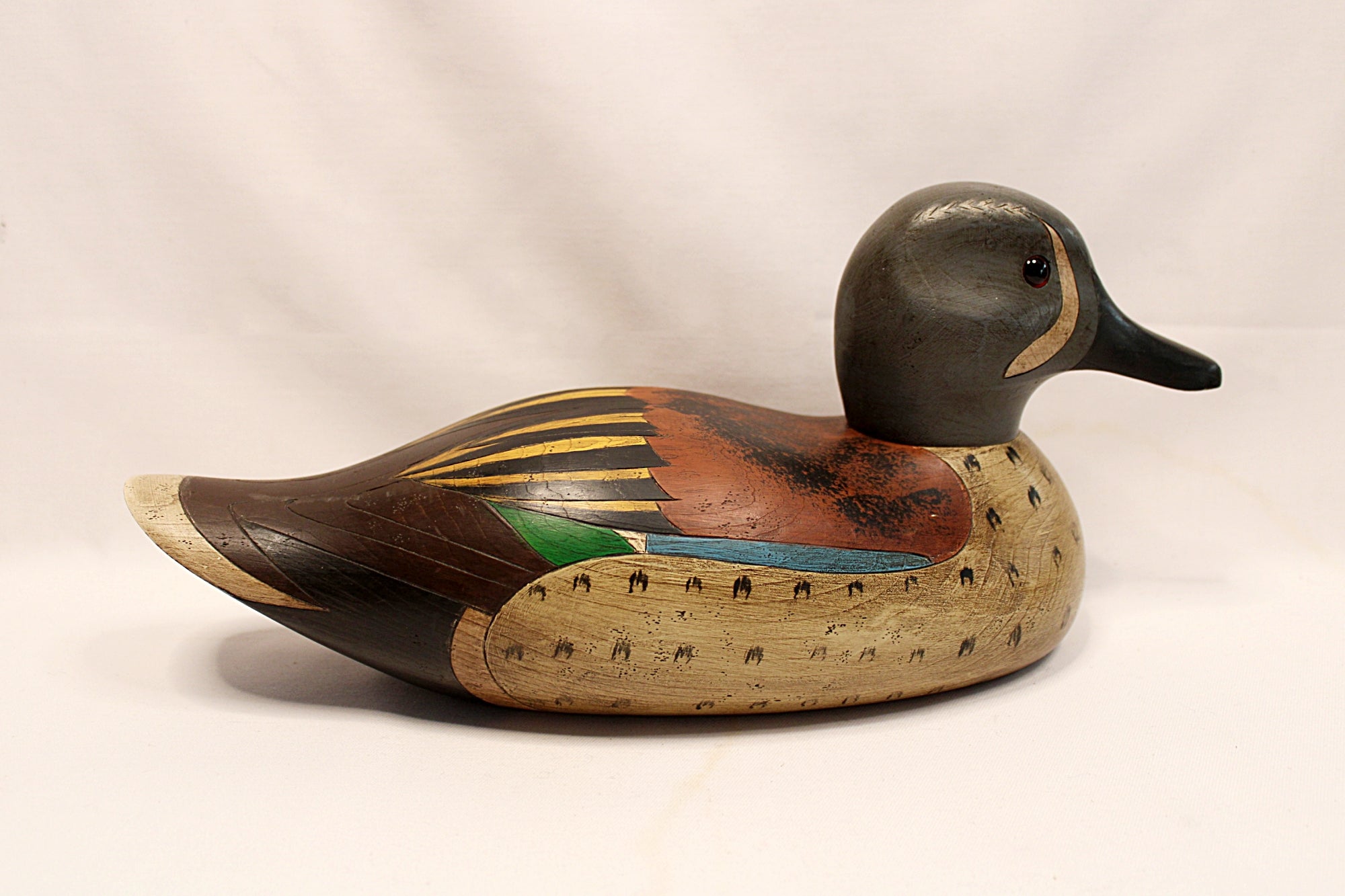 Blue Winged Teal Drake Duck Decoy by John Bundy