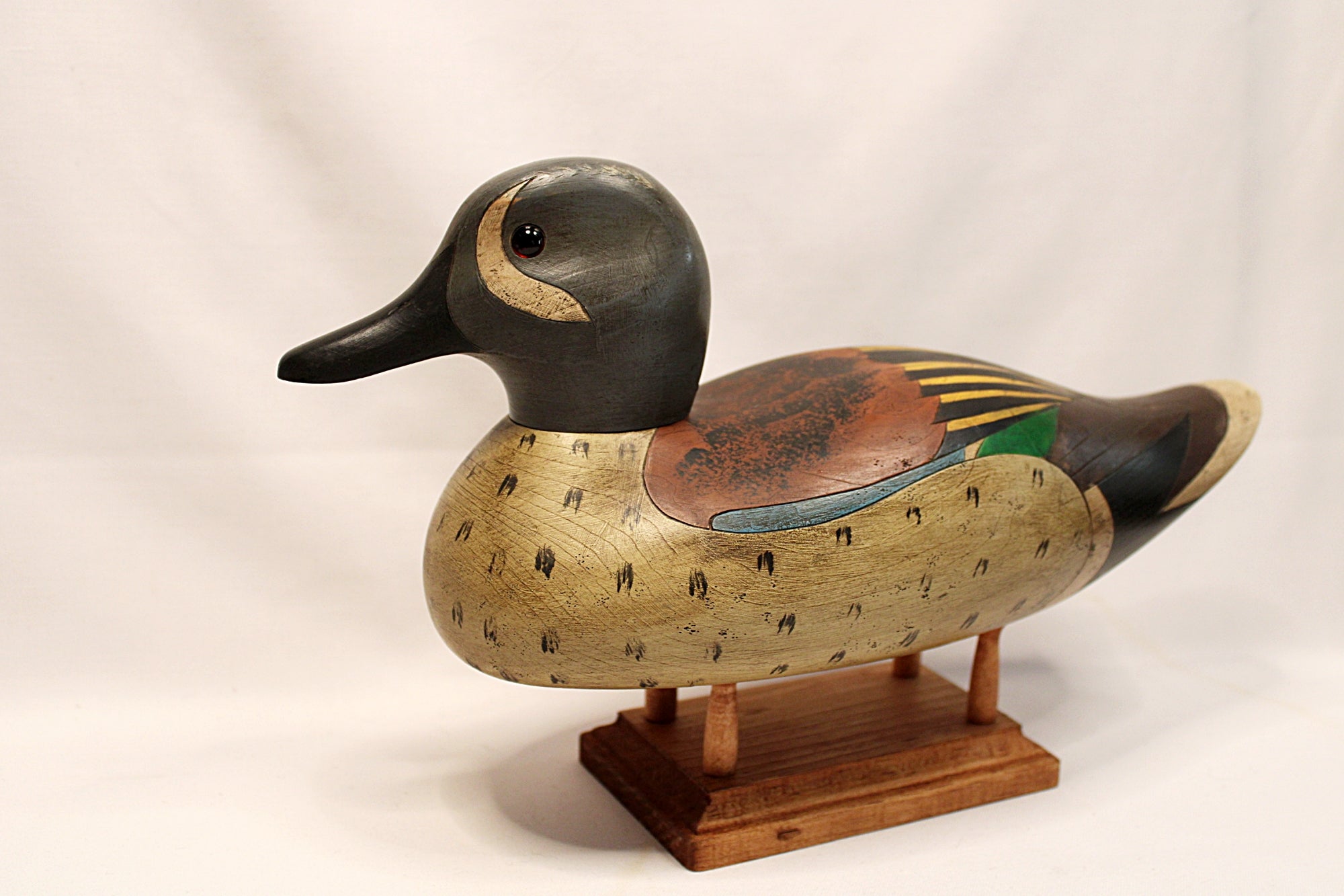 Blue Winged Teal Drake Duck Decoy by John Bundy