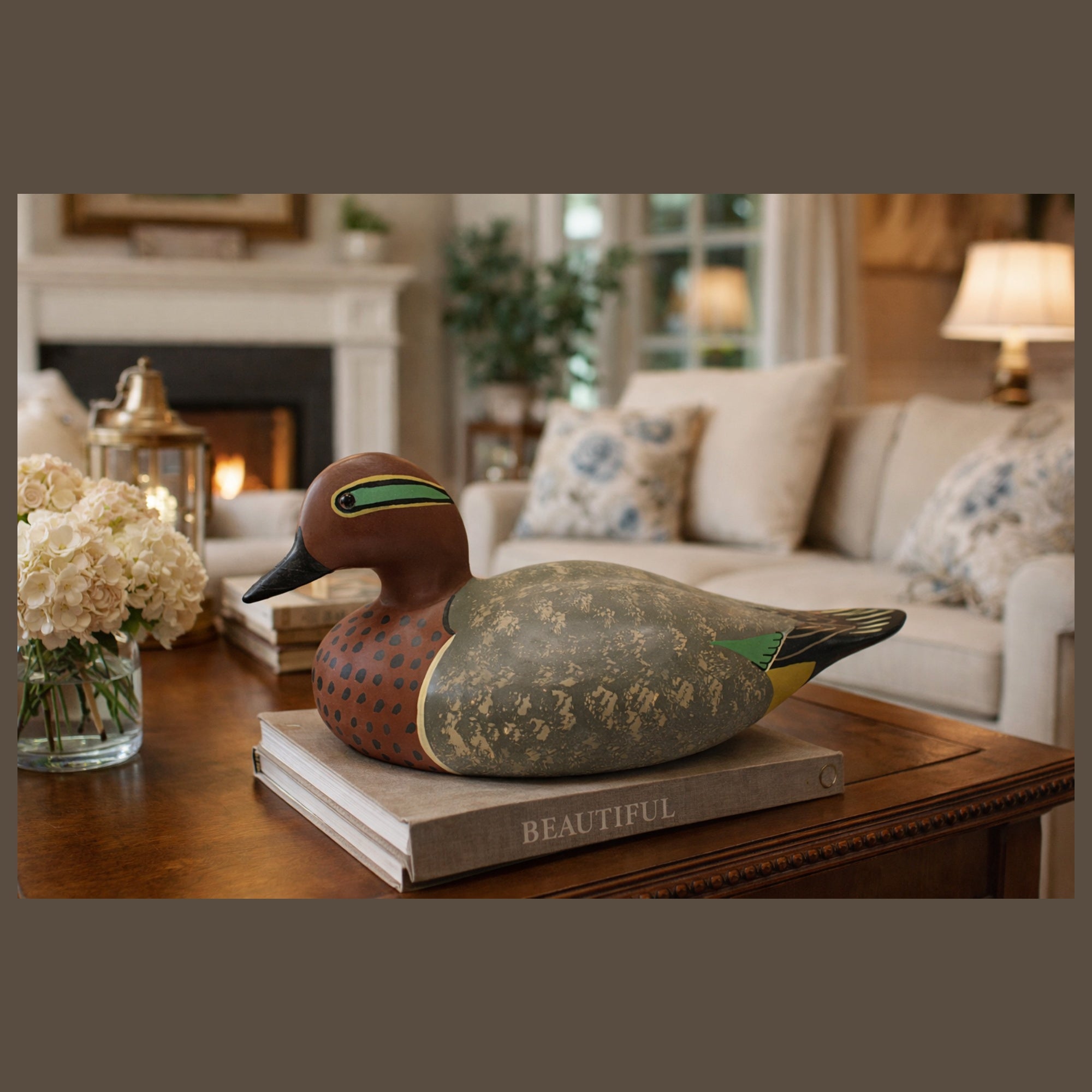 J. Rinker Vintage Duck Decoy Green-Winged Teal Drake