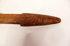 African Textile Tool Wooden Carved Fiber Comb with Forged Iron Spikes