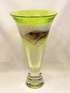 Chartreuse Art Glass Vase by Earl O. James