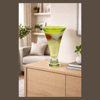 Chartreuse Art Glass Vase by Earl O. James