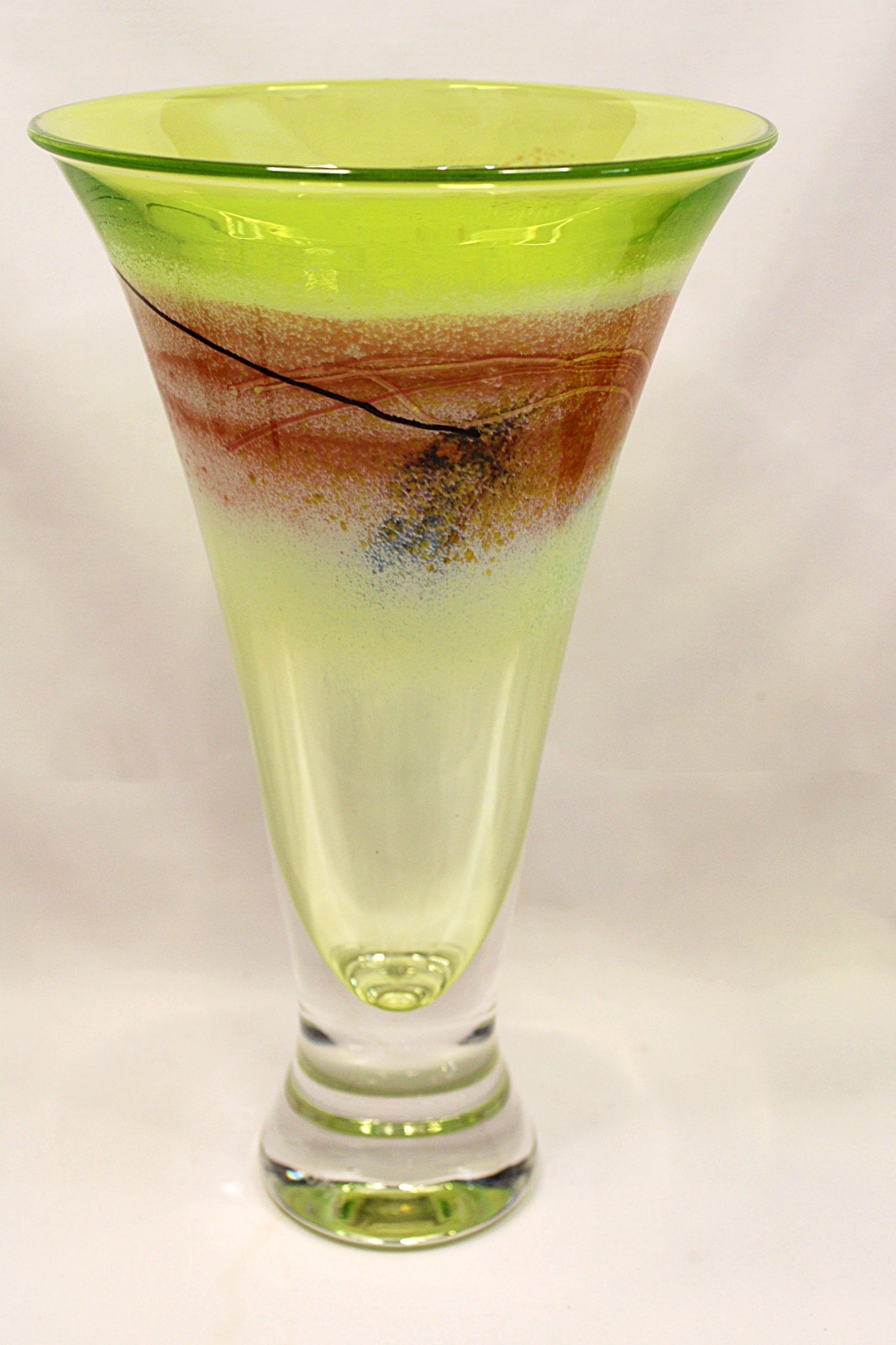 Chartreuse Art Glass Vase by Earl O. James