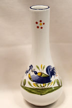 French Faience Vase  Les Coqs by Keller and Guerin 1880 -  1922