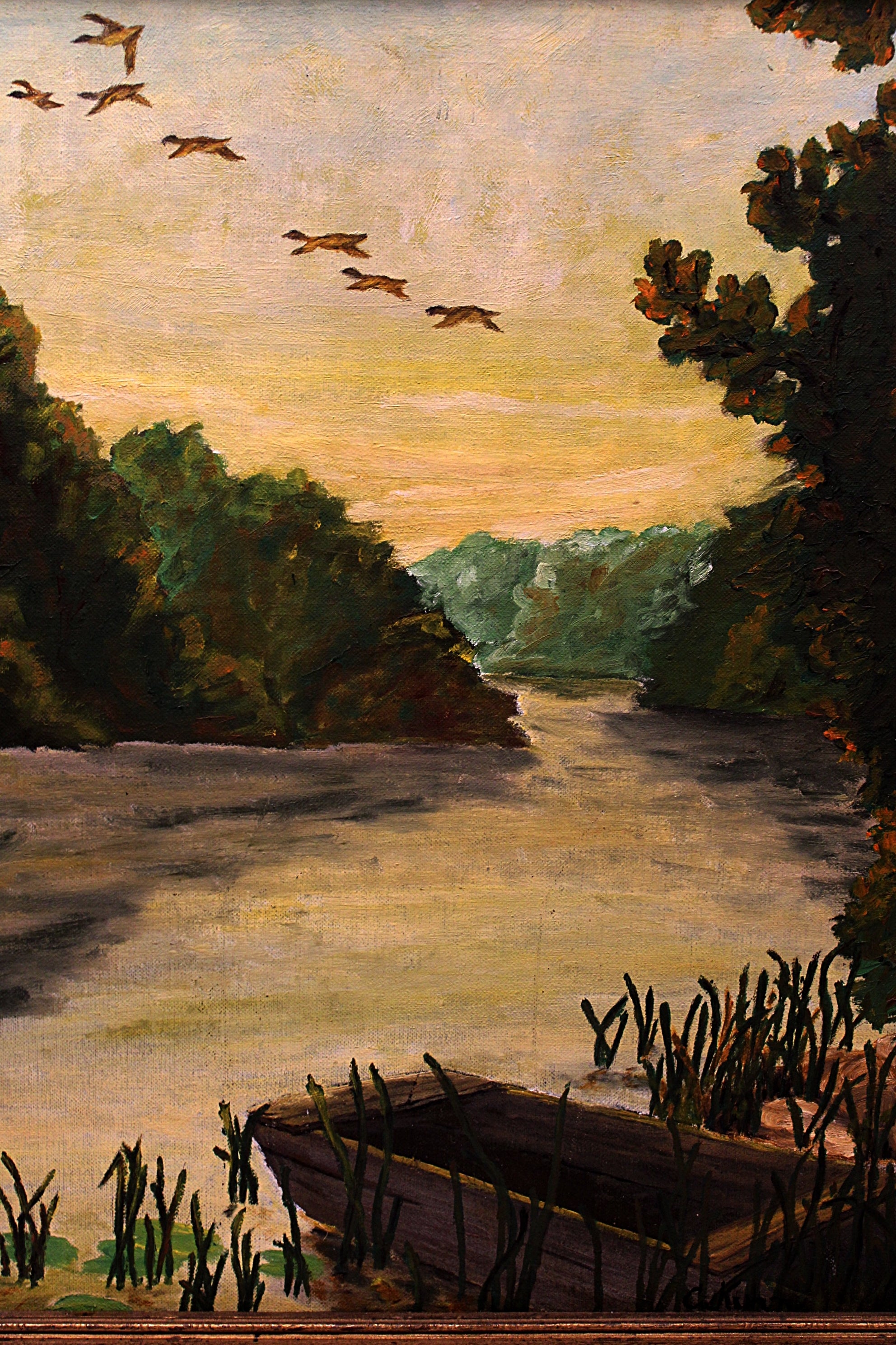 River  Oil Painting Framed and Signed