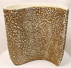 Rocky Mountain MCM Pottery Vase Gilded Pebbled Lava Glaze