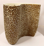 Rocky Mountain MCM Pottery Vase Gilded Pebbled Lava Glaze
