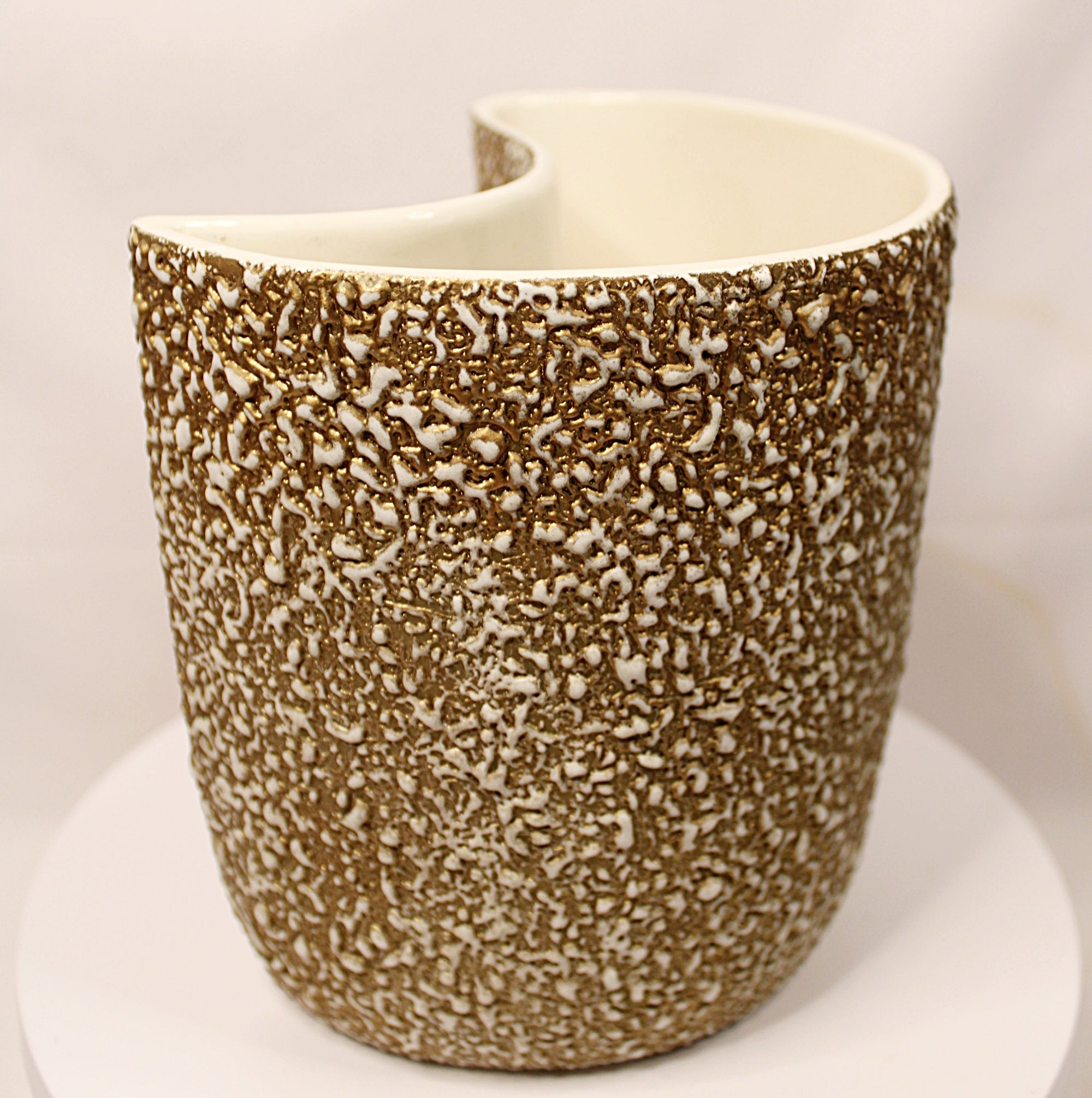 Rocky Mountain MCM Pottery Vase Gilded Pebbled Lava Glaze