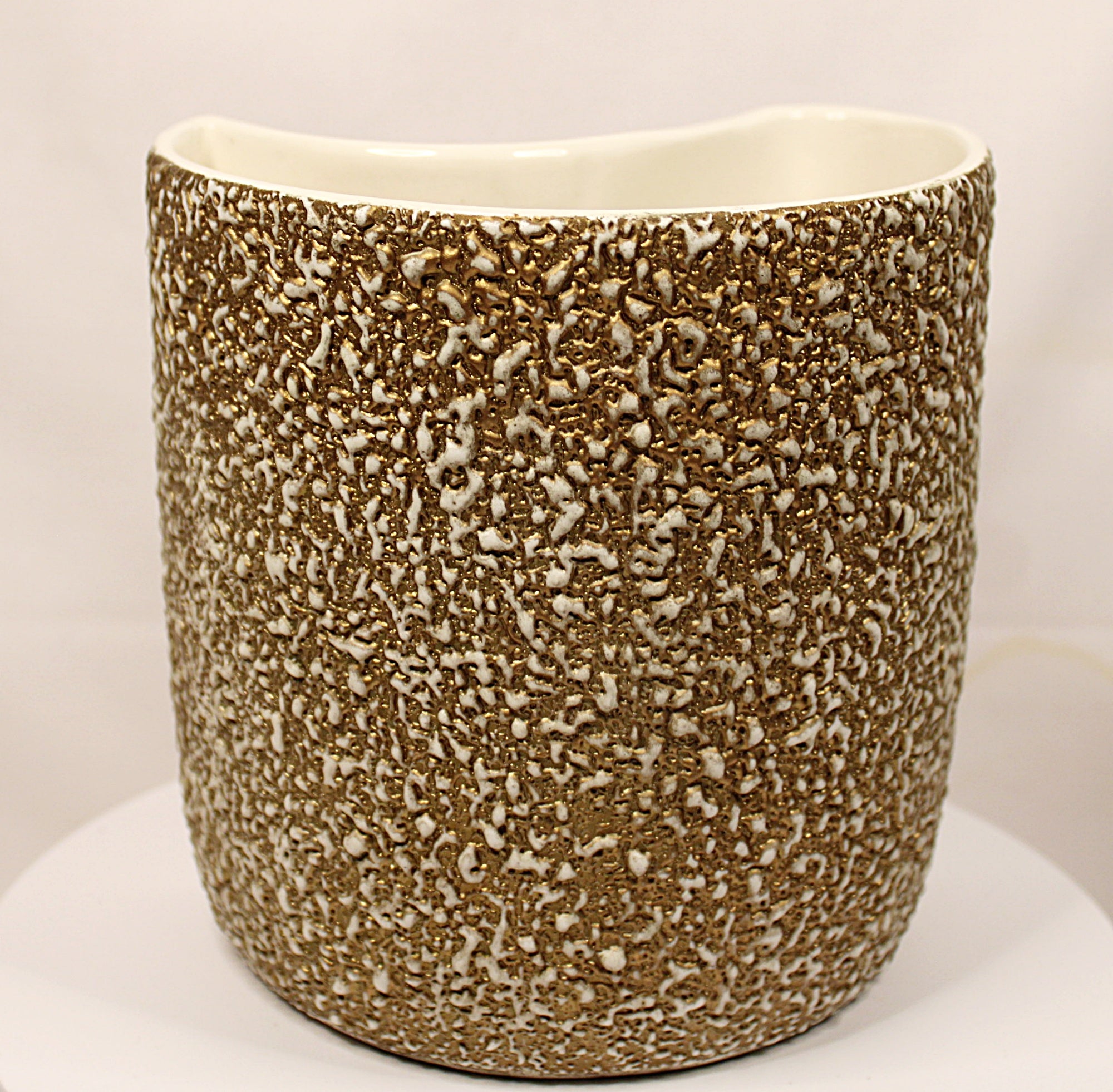 Rocky Mountain MCM Pottery Vase Gilded Pebbled Lava Glaze