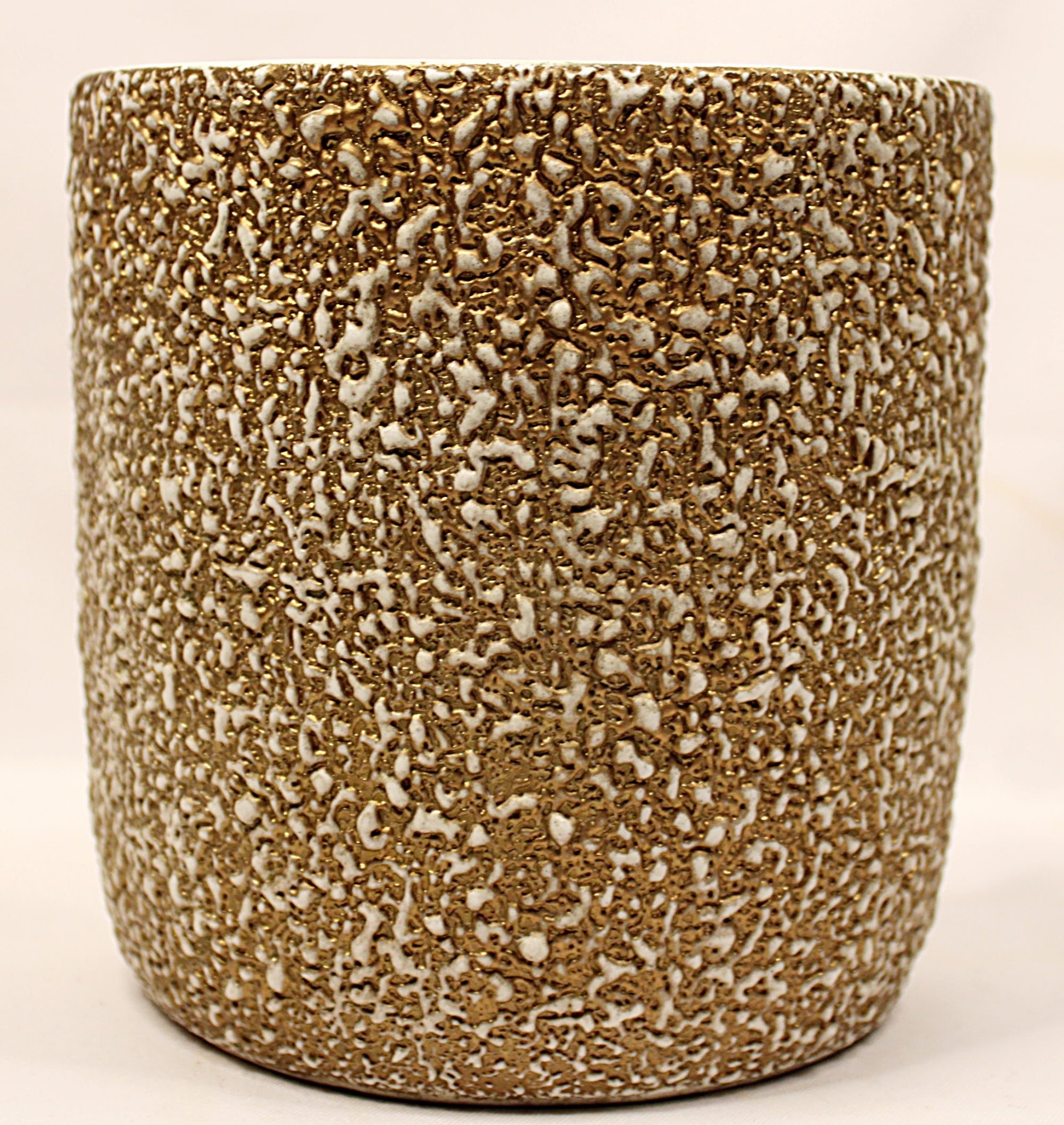 Rocky Mountain MCM Pottery Vase Gilded Pebbled Lava Glaze