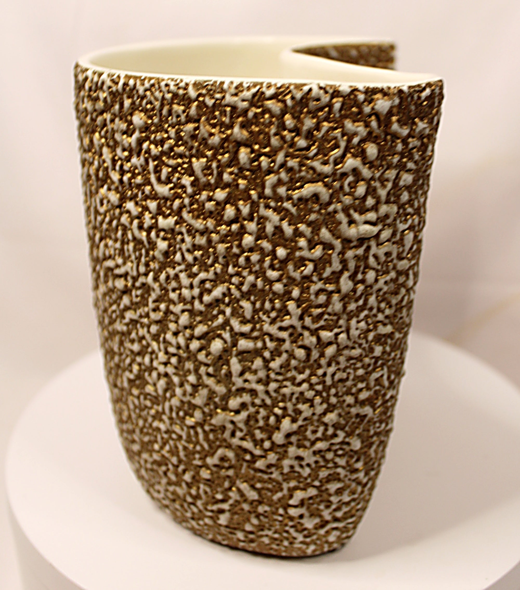 Rocky Mountain MCM Pottery Vase Gilded Pebbled Lava Glaze