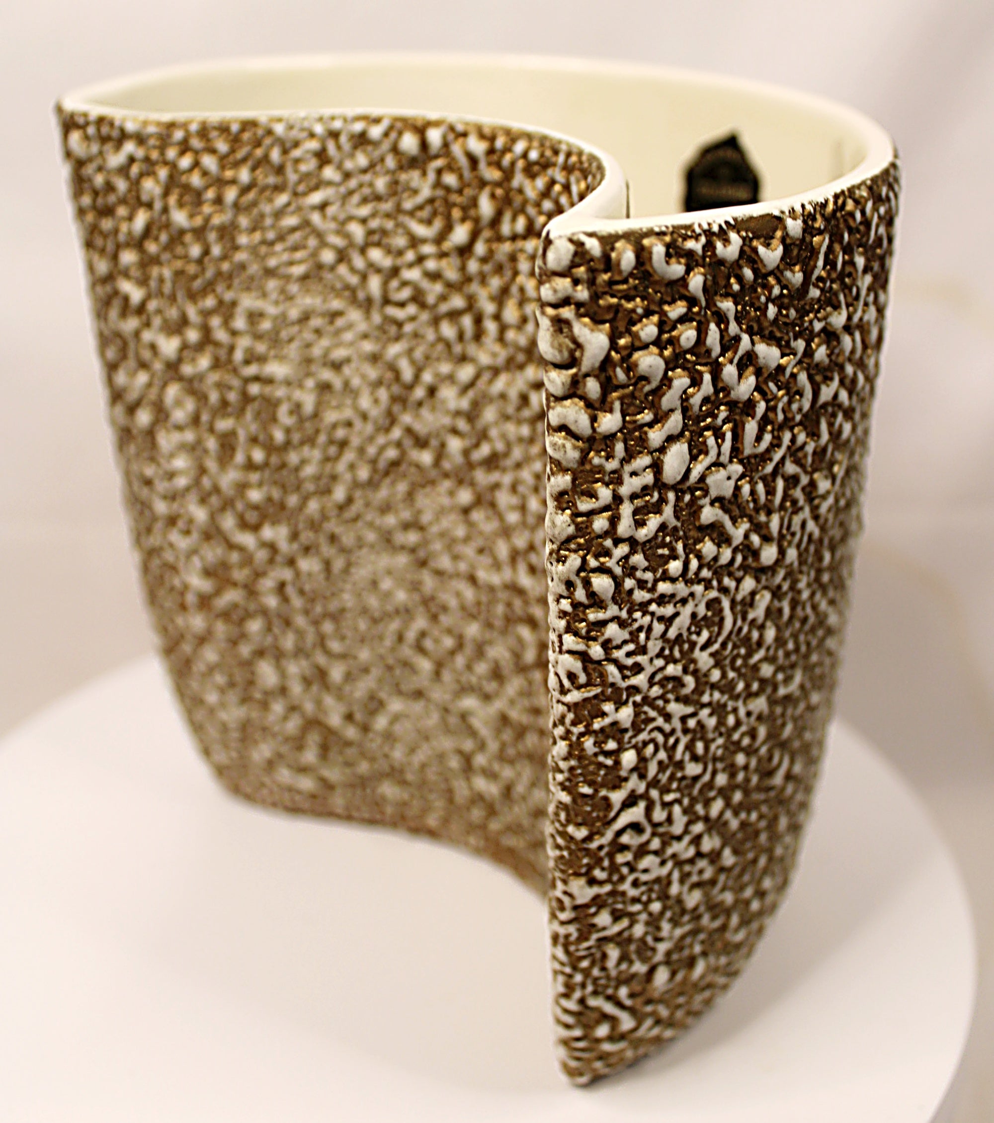 Rocky Mountain MCM Pottery Vase Gilded Pebbled Lava Glaze