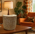 Rocky Mountain MCM Pottery Vase Gilded Pebbled Lava Glaze