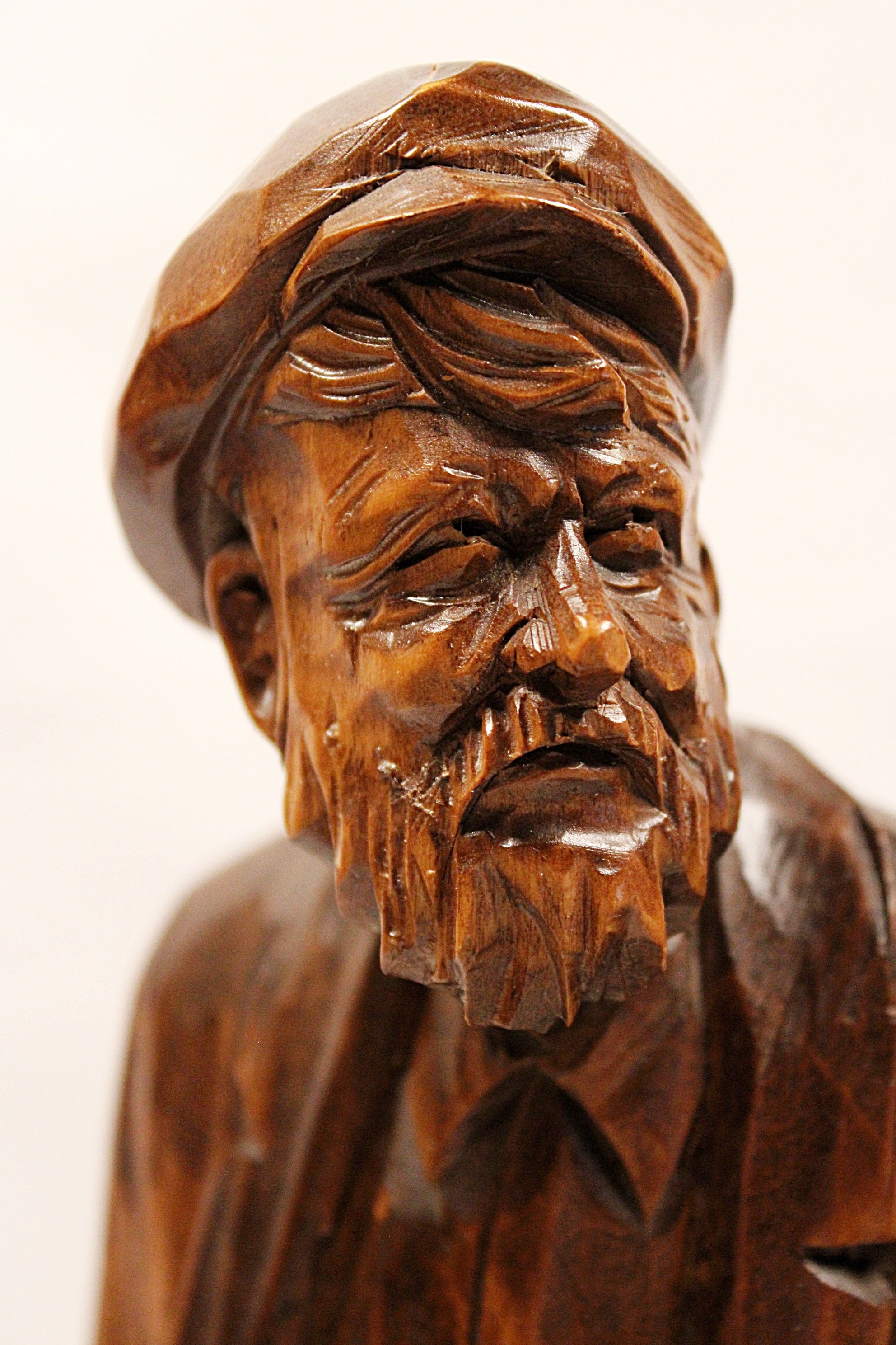Hand-Carved Wood Sculpture by Paul Emile Caron