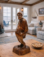 Hand-Carved Wood Sculpture by Paul Emile Caron