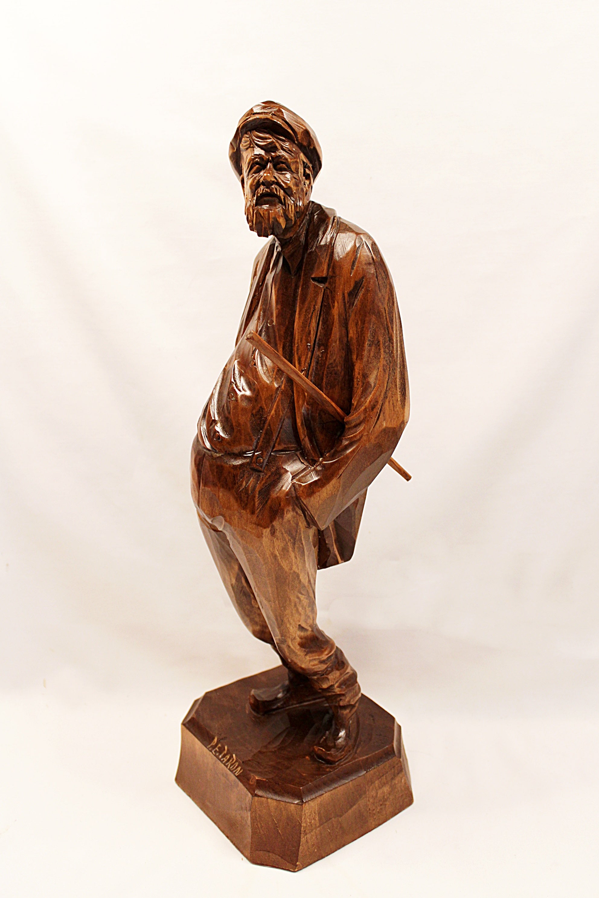 Hand-Carved Wood Sculpture by Paul Emile Caron