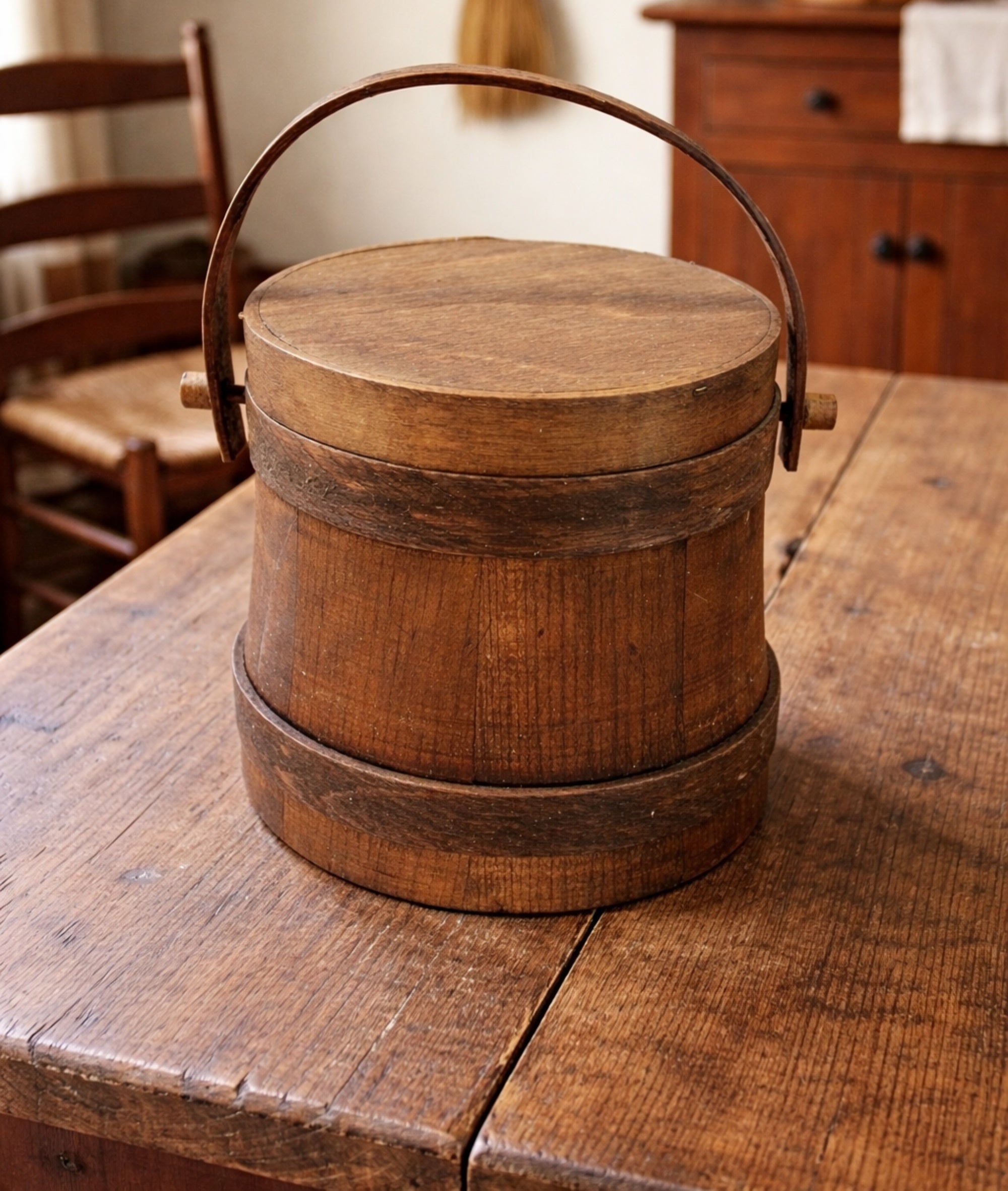 Wood Firkin - Bucket with Lid - Hard to Find Size