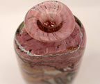 French Art Glass Bottle Vase with Gold Inclusions Handblown Signed Michele Luzoro
