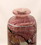 French Art Glass Bottle Vase with Gold Inclusions Handblown Signed Michele Luzoro