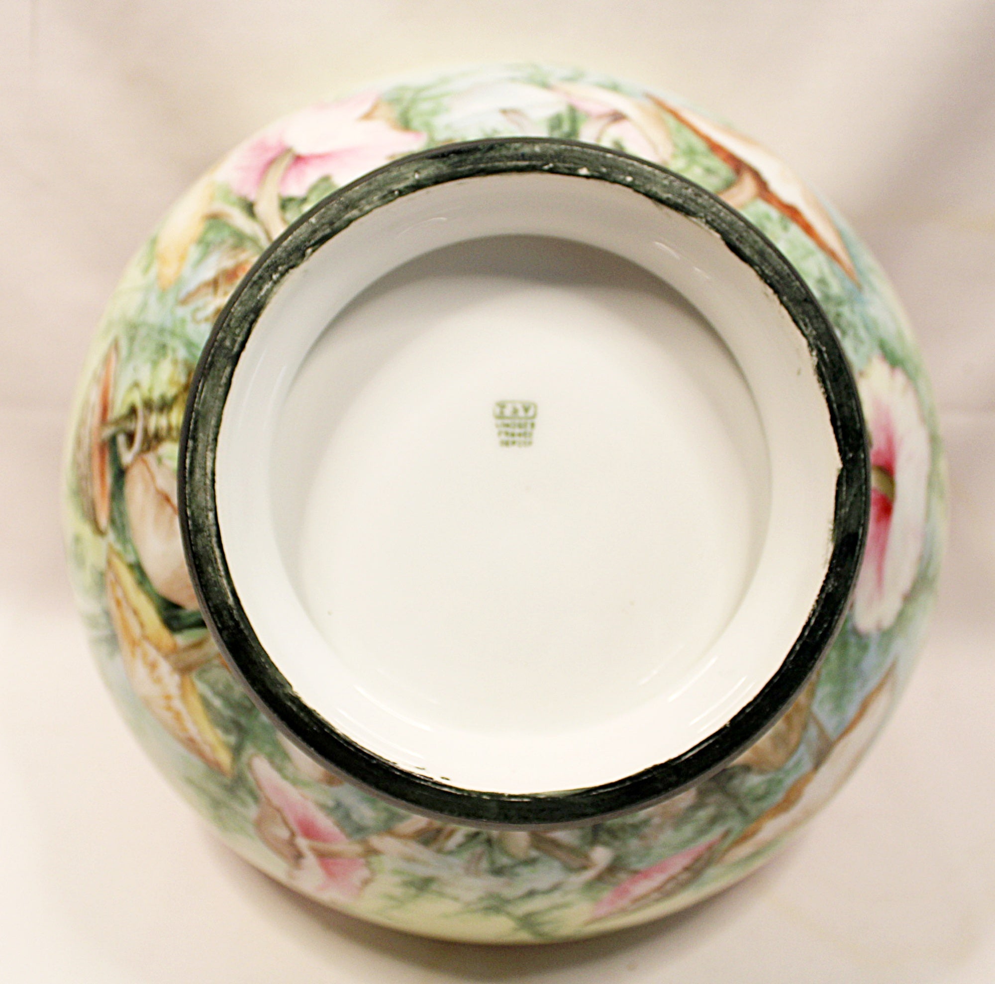 T & V Antique French Art Nouveau Limoges Centerpiece Bowl