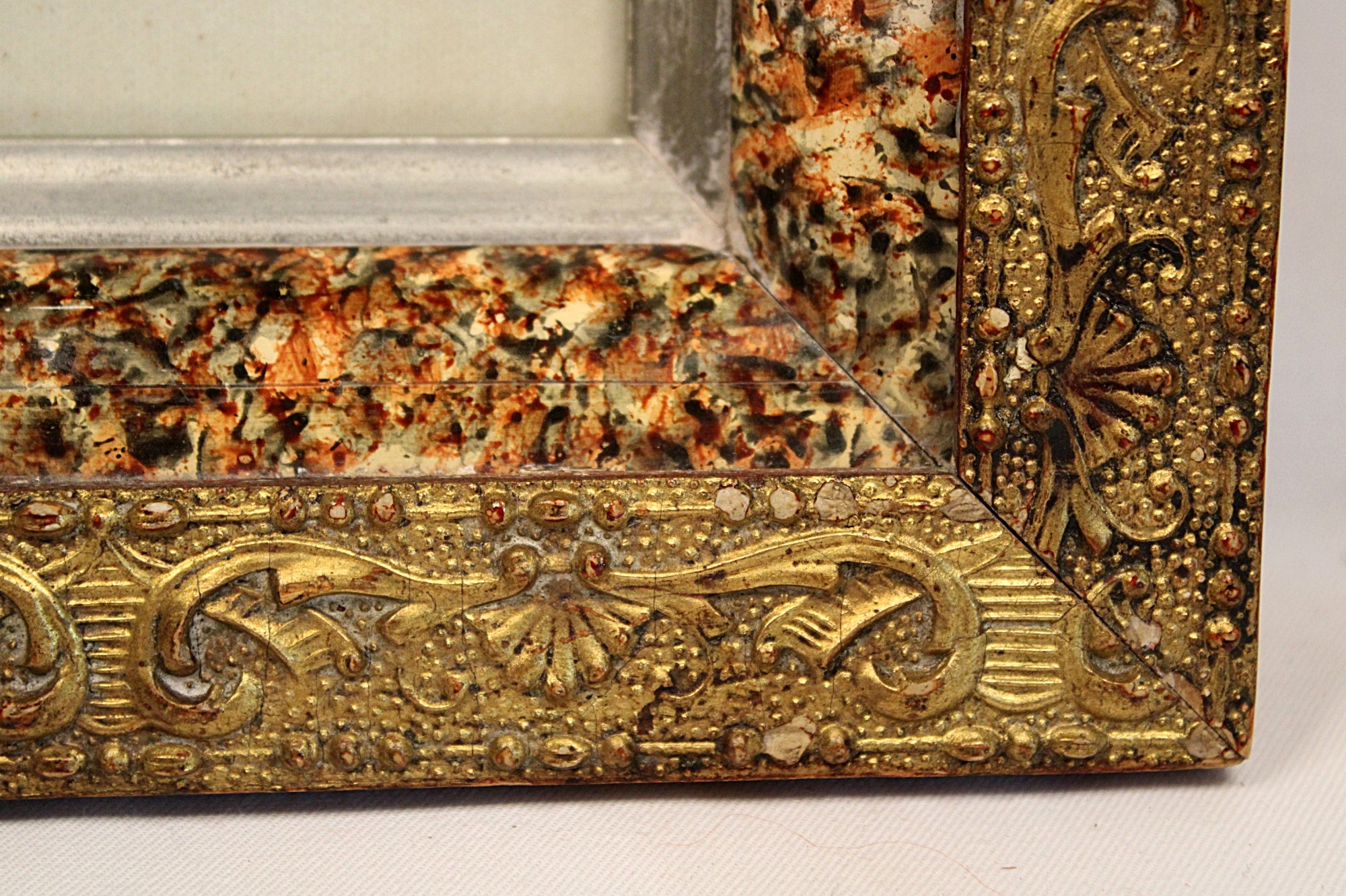 Antique Victorian Wood Frame Fruit Basket Theorem on Velvet