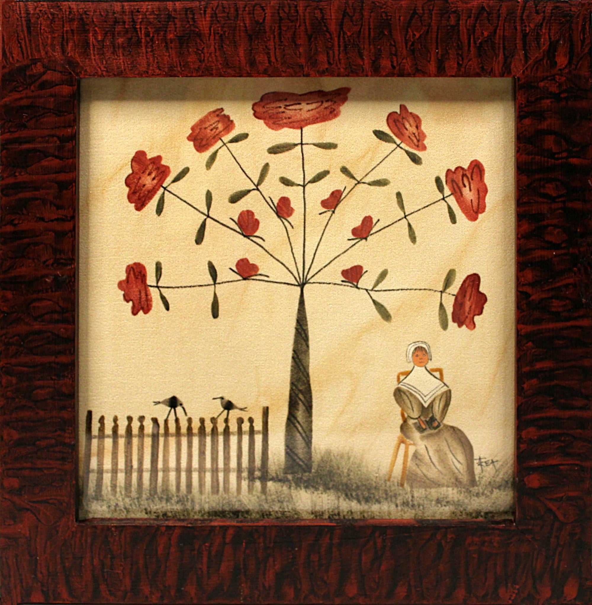 Ann Rea Theorem Shaker Lady Oil Painting on Velvet