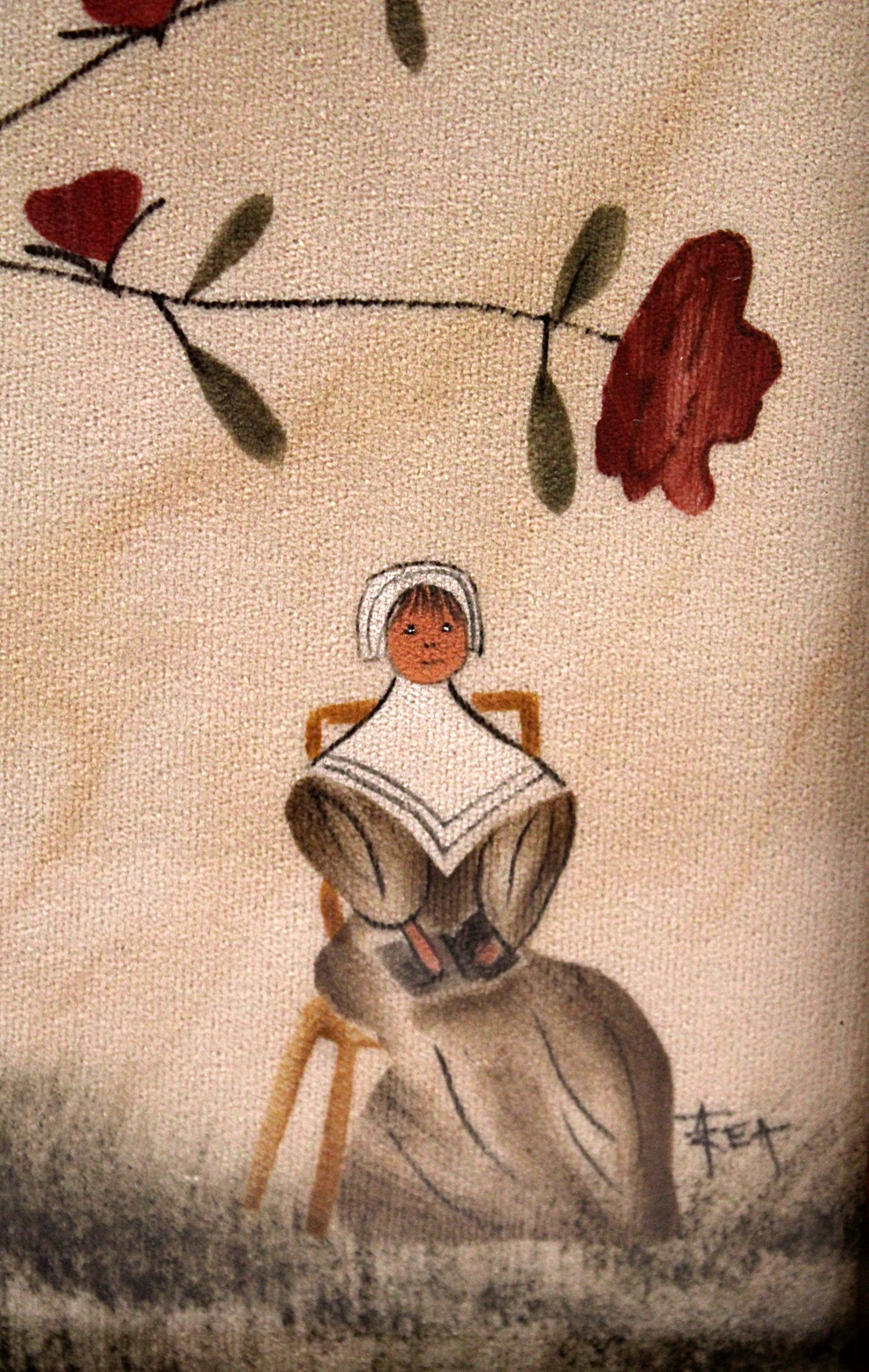 Ann Rea Theorem Shaker Lady Oil Painting on Velvet